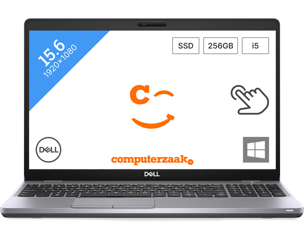 DELL Latitude 5510 DDR4-SDRAM Notebook 39,6 cm (15.6") 1920 x 1080 Pixels Intel® 10de generatie Core™ i5 8 GB 256 GB SSD Wi-Fi 6 (802.11ax) Windows 10 Pro Grijs