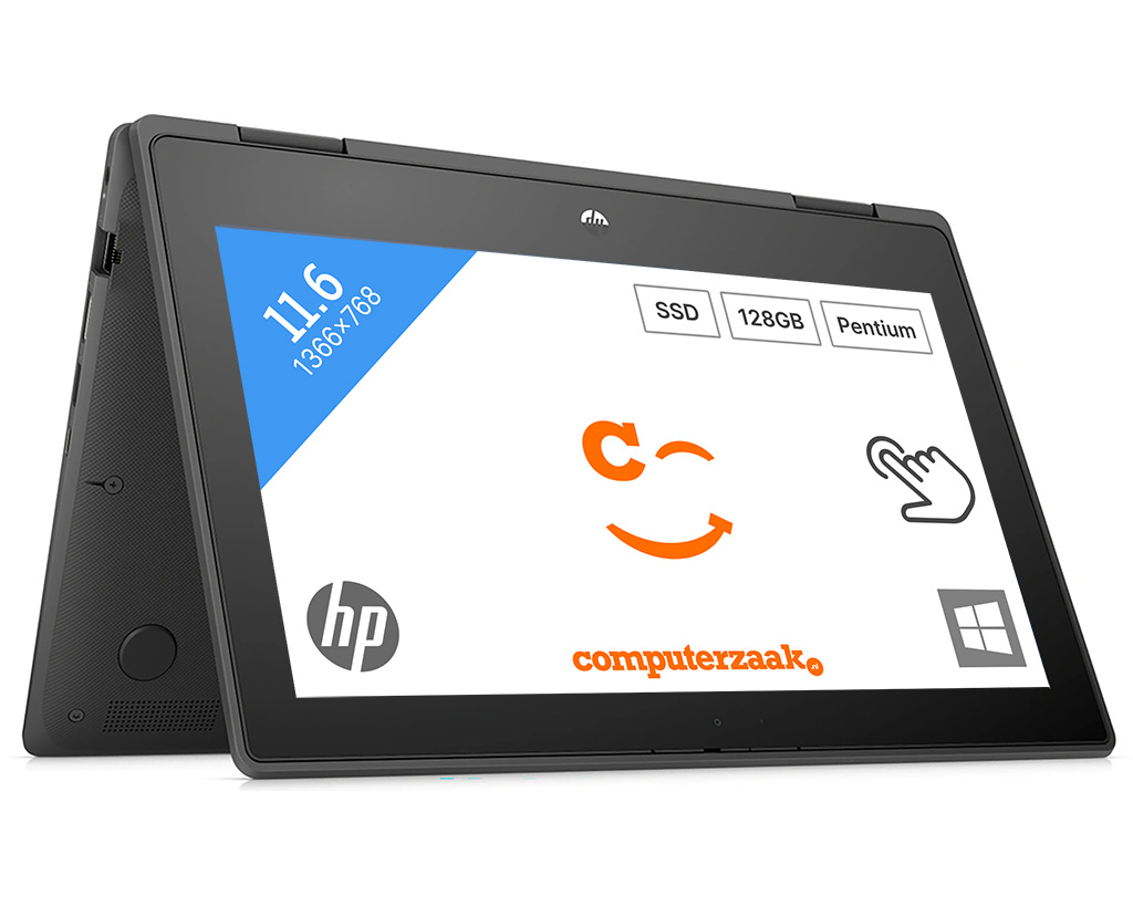 HP ProBook x360 11 G5 EE. Type product: Hybride (2-in-1), Vormfactor: Convertible (Map). Processorfamilie: Intel® Pentium® Silver, Processormodel: N5030, Frequentie van processor: