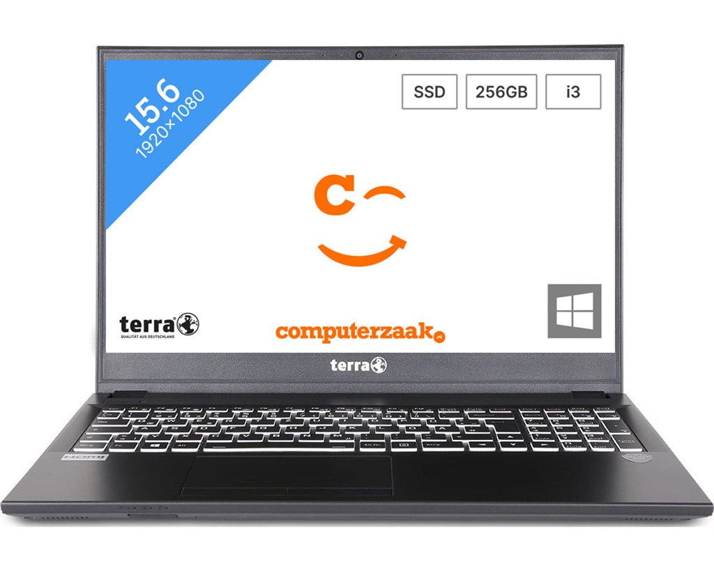 Terra Mobile 1516U 15.6" FullHD laptop - Intel Core i5-1235U - 8GB - 500GB M.2 SSD - DVD±RW - Windows 11 Home