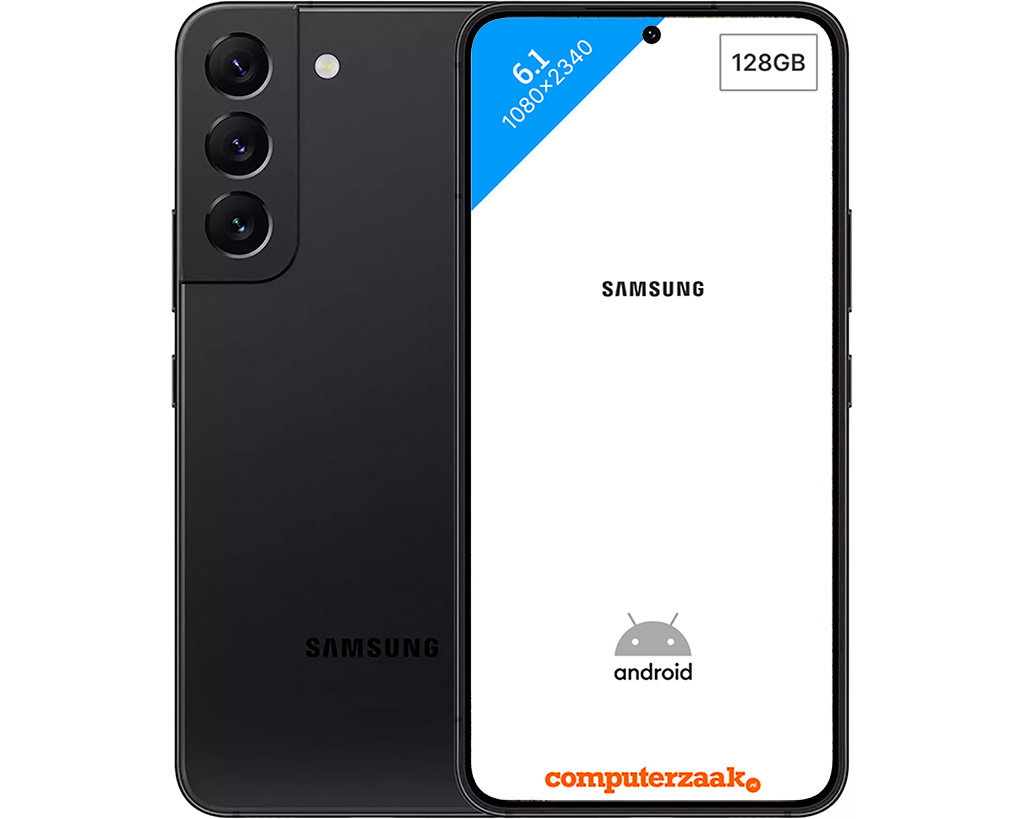 Samsung Galaxy S22 SM-S901B. Beeldschermdiagonaal: 15,5 cm (6.1"), Resolutie: 2340 x 1080 Pixels, Type beeldscherm: Dynamic AMOLED 2X. Frequentie van processor: 2,8 GHz, Processorf