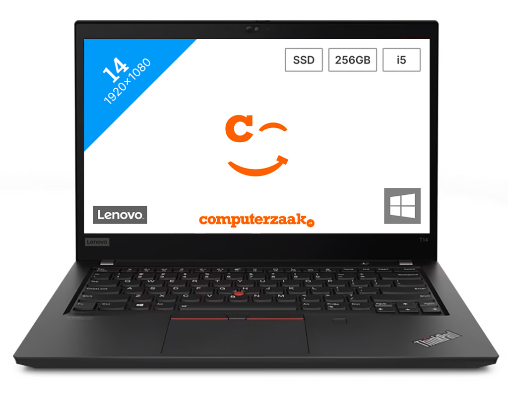 Lenovo ThinkPad T14 i5-1135G7 Notebook 35,6 cm (14") Full HD Intel® Core™ i5 16 GB DDR4-SDRAM 256 GB SSD Wi-Fi 6 (802.11ax) Windows 10 Pro Zwart