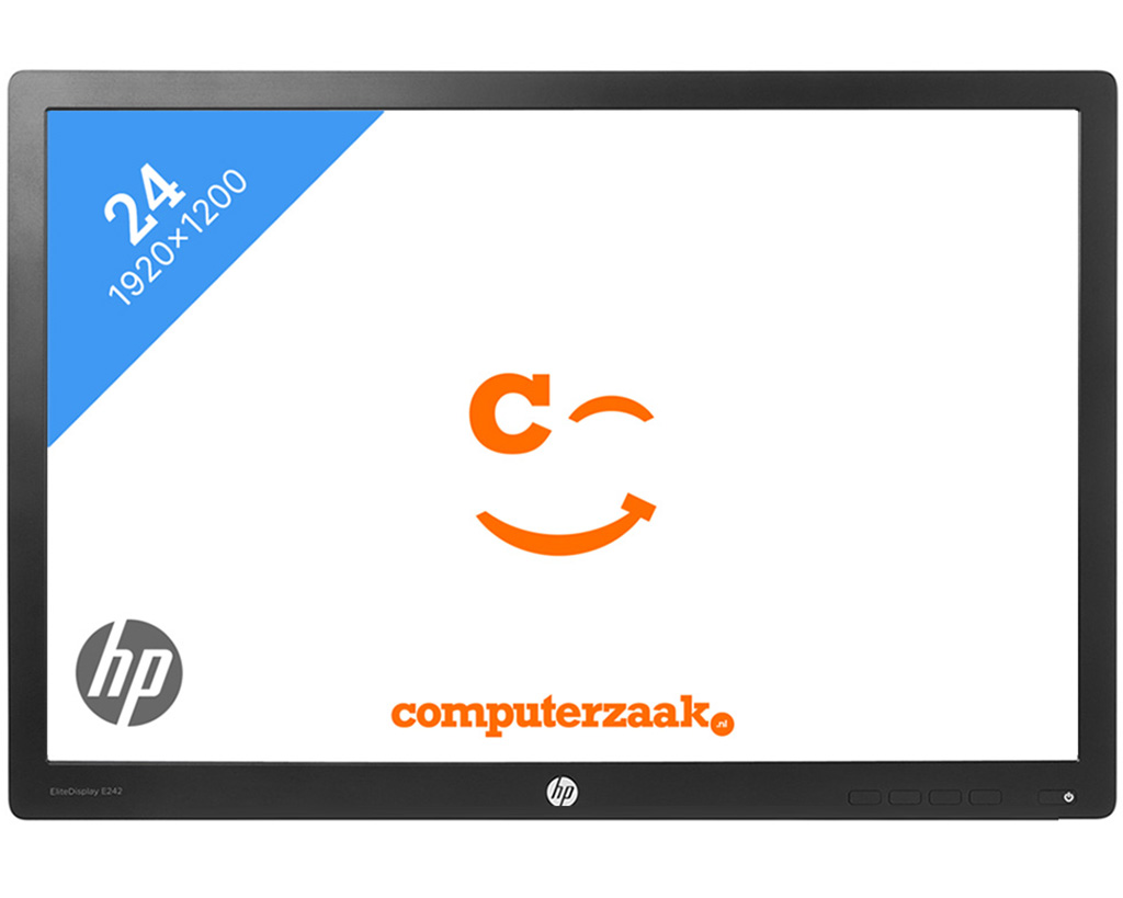 HP EliteDisplay E242, IPS, 24 inch, 1920x1200, Zwart - Zilver