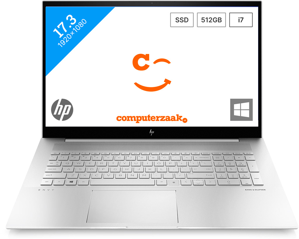 HP ENVY 17-ch1220nd Notebook 43,9 cm (17.3") Full HD Intel Core i7 16 GB DDR4-SDRAM 512 GB SSD Wi-Fi 6 (802.11ax) Windows 11 Home Zilver