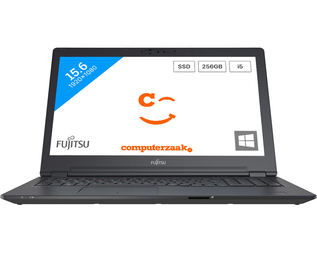 Fujitsu LIFEBOOK U7510 Notebook Zwart 39,6 cm (15.6") 1920 x 1080 Pixels Intel® 10de generatie Core™ i5 8 GB DDR4-SDRAM 256 GB SSD Wi-Fi 6 (802.11ax) Windows 10 Pro