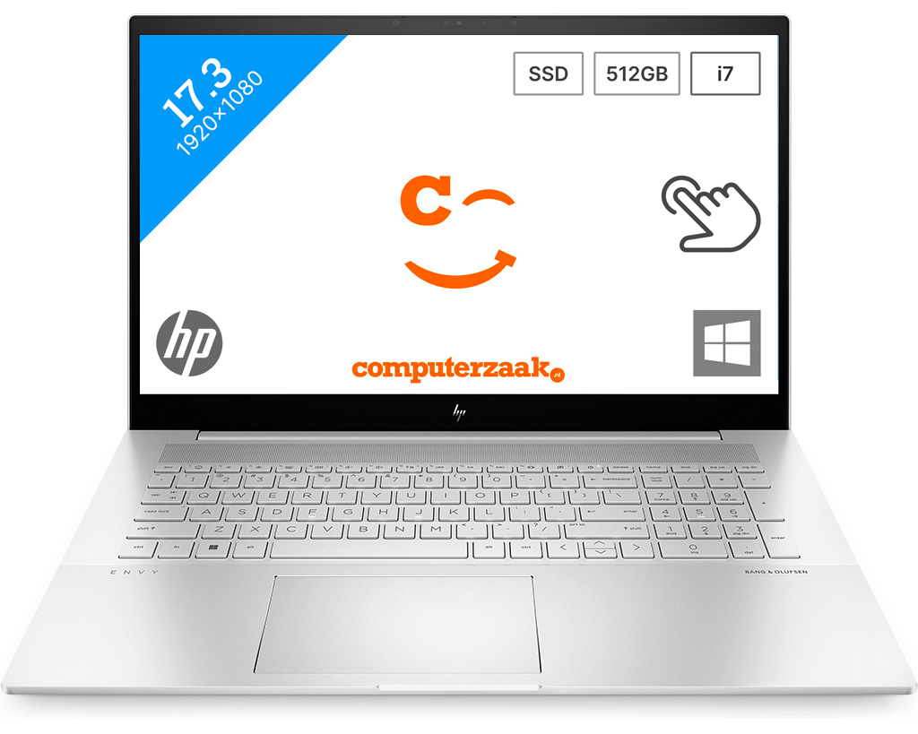 HP ENVY 17-ch1220nd Notebook 43,9 cm (17.3") Full HD Intel Core i7 16 GB DDR4-SDRAM 512 GB SSD Wi-Fi 6 (802.11ax) Windows 11 Home Zilver