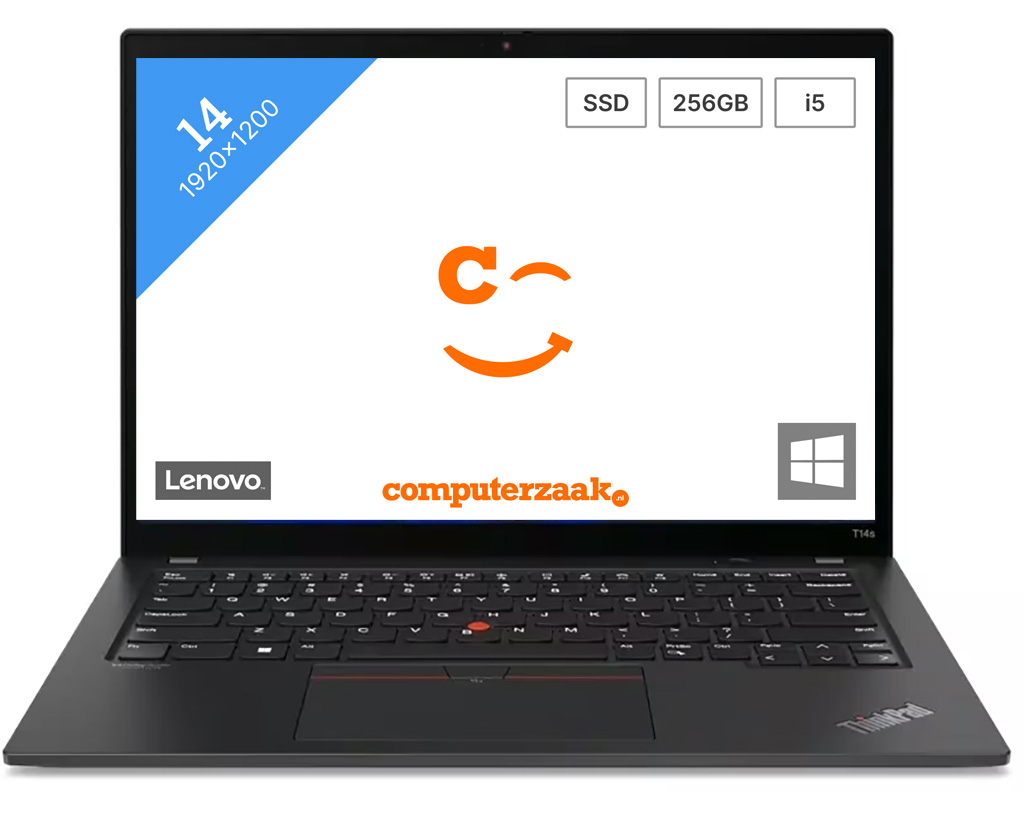 Lenovo ThinkPad T14s Gen 3 14" WUXGA i5-1235U - 8GB - 256GB SSD - W11Pro - 3jr onsite - IR camera - 1.2kg - verlicht toetsenbord - 21BSS1FL00