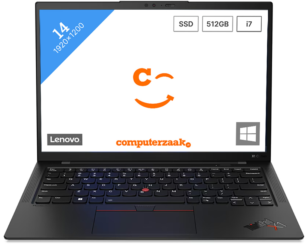 Lenovo ThinkPad X1 Carbon. Type product: Notebook, Vormfactor: Clamshell. Processorfamilie: Intel® Core™ i7, Processormodel: i7-1260P. Beeldschermdiagonaal: 35,6 cm (14"), HD type: