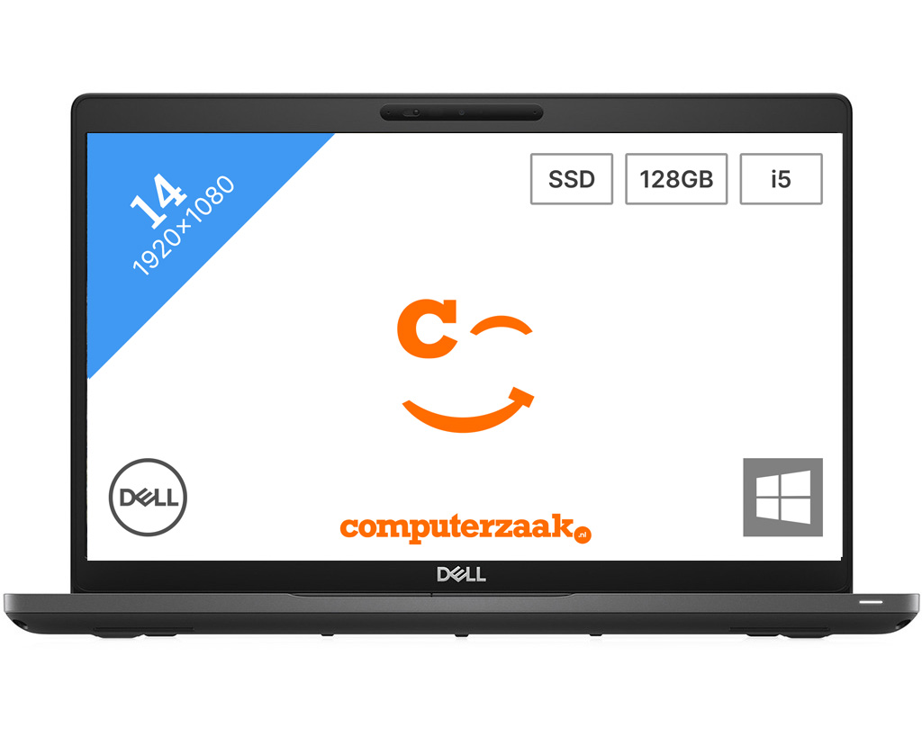 DELL Latitude 5400 Notebook Zwart 35,6 cm (14'') 1920 x 1080 Pixels Intel® 8de generatie Core™ i5 8 GB DDR4-SDRAM 256 GB SSD Wi-Fi 5 (802.11ac) Windows 10 Pro