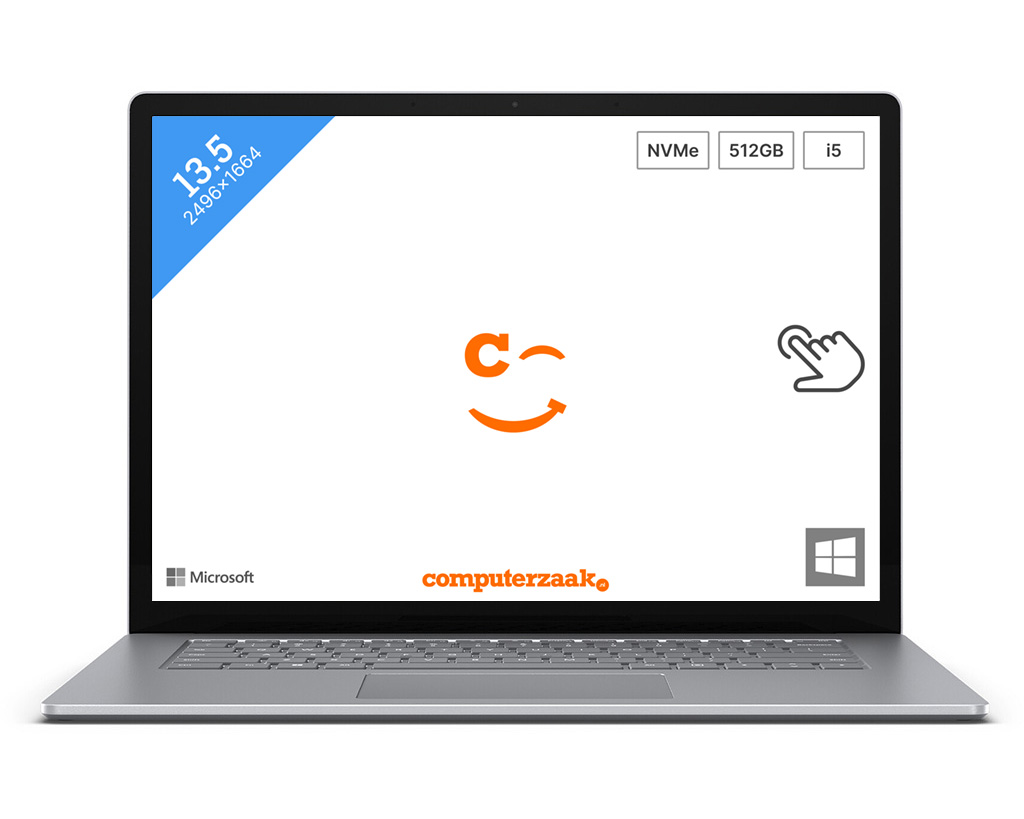 Microsoft Surface Laptop 5 i5-1245U Notebook 34,3 cm (13.5") Touchscreen Intel® Core™ i5 16 GB LPDDR5x-SDRAM 512 GB SSD Wi-Fi 6 (802.11ax) Windows 11 Pro Platina