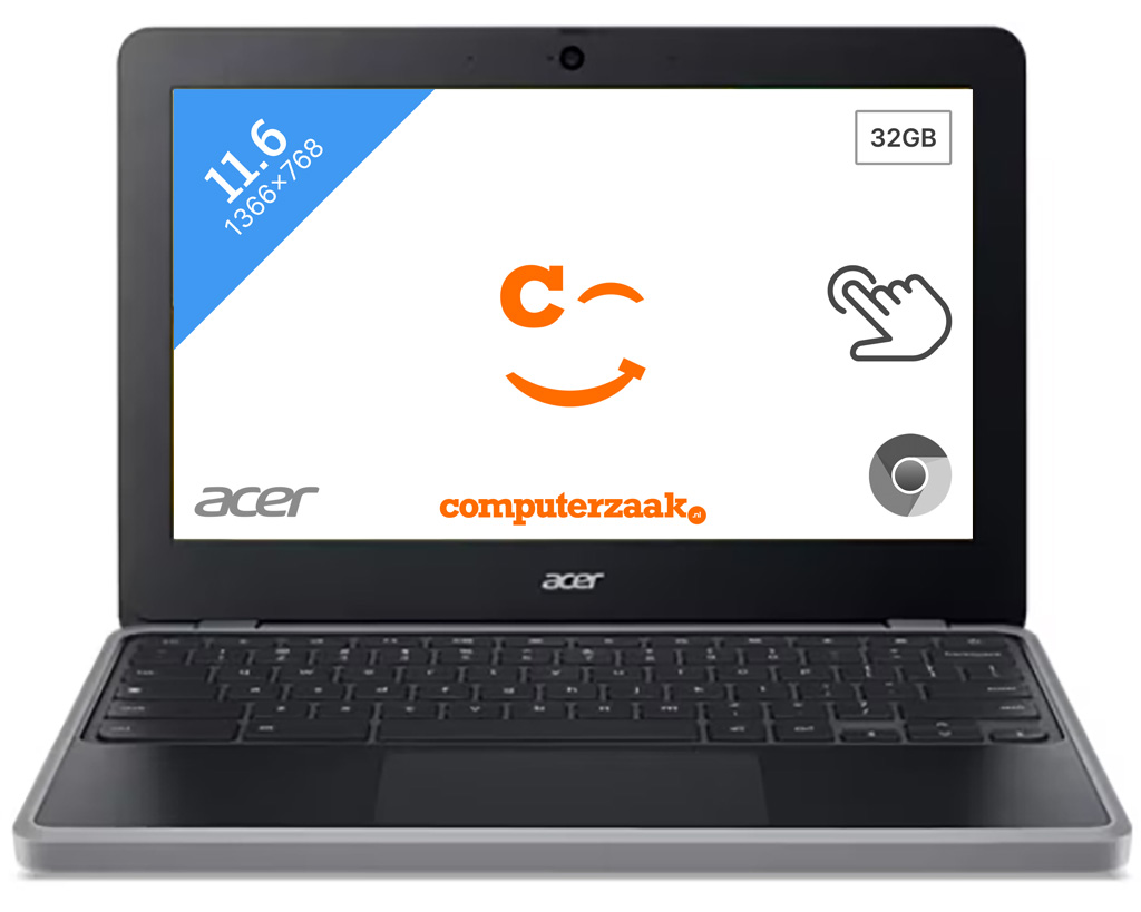 Acer Chromebook C723T-TCO-K7NP MediaTek MT8183 29,5 cm (11.6") Touchscreen HD 4 GB LPDDR4x-SDRAM 32 GB Flash Wi-Fi 6 (802.11ax) ChromeOS Zwart