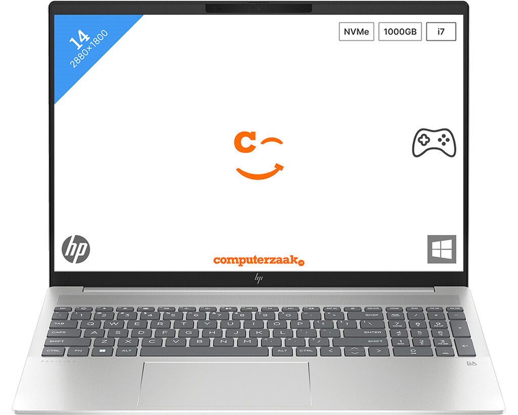 HP Pavilion Plus 16-ab0801nd - 16 inch - Intel Core i7 - 16 GB - 1 TB - GeForce RTX 3050