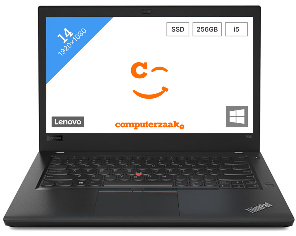 LENOVO ThinkPad T480 - 14 inch - Intel® Core™ i5 - 8 GB - 256 GB - HD Graphics