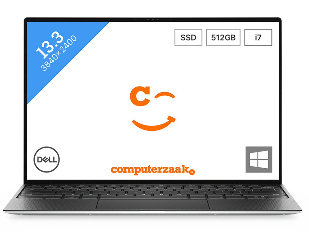 DELL XPS 13 9310 Hybride (2-in-1) 34 cm (13.4") Touchscreen UHD+ Intel® 11de generatie Core™ i7 16 GB LPDDR4x-SDRAM 512 GB SSD Wi-Fi 6 (802.11ax) Windows 10 Pro Zilver