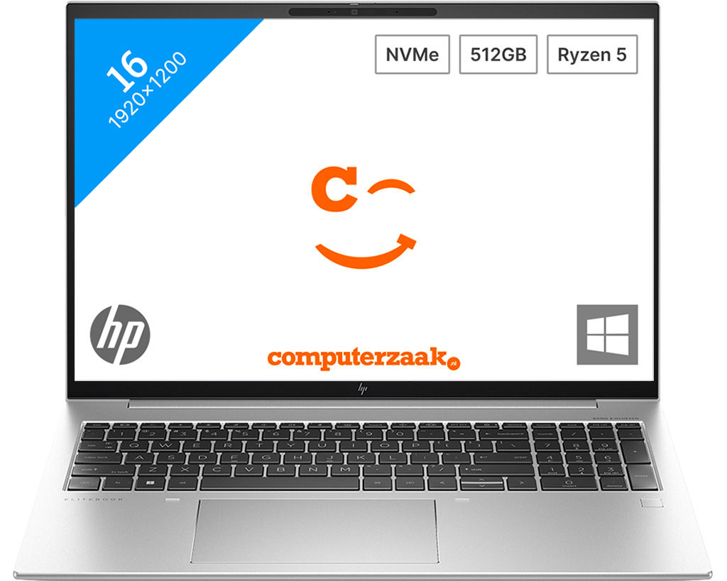 HP EliteBook 865 G10 (819U8EA) 16" laptop Zilver | Ryzen 5 PRO 7540U | AMD Radeon | 16 GB | 512 GB SSD