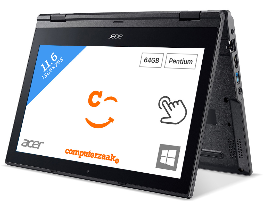ACER TravelMate Spin B1 TMB118-G2-RN-P5CU - 11,6 inch - Intel® Pentium® - 4 GB - 64 GB - UHD 605